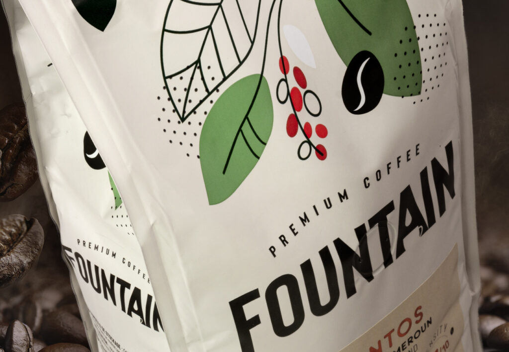 Visual assets<br>& packaging design<br>for Fountain